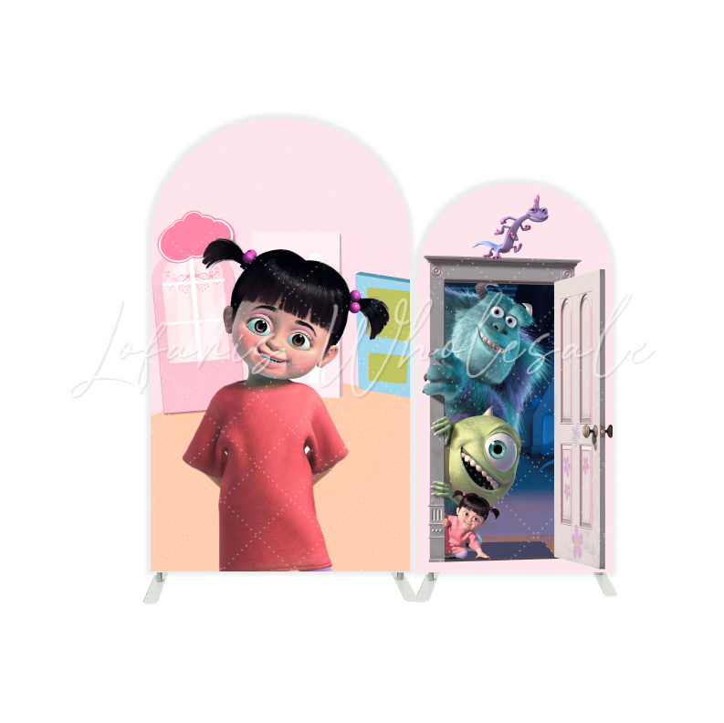 Boo Monster Inc Monster AG Thema Bogenwand Abdeckung Lila Tür Kindergeburtstag Deko
