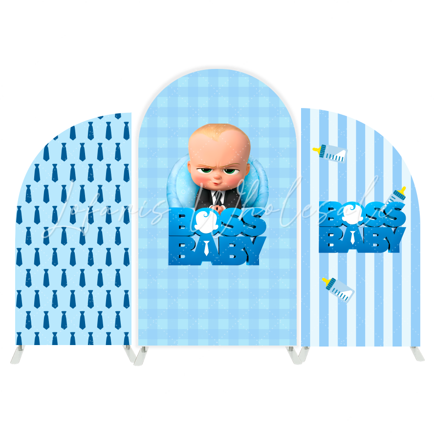 Boss Baby Arch Geburtstagsparty Chiara Bogen Abdeckung Blau Jungen Party Hintergrund