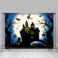 Hell Mond Nacht Schwarz Halloween Schloss Thema Hintergrund