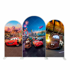 Cars Mcqueen Rennbahn Thema Happy Birthday Bogenhintergrund Abdeckung Auto Party Deko