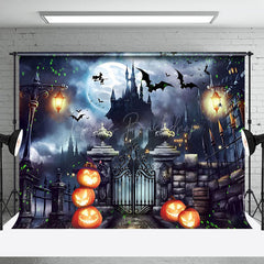 Schloss Funkelnd Kürbis Hexe Halloween Nacht Hintergrund