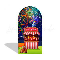 Circus Birthday Baby Shower Party Chiara Bogenhintergrund Abdeckung Zirkuszelt Clown Tiere Deko