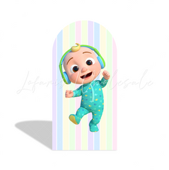 Cocomelon Birthday Baby Shower Party Background Bogenwand Abdeckung Bunt Melone Kinder Deko