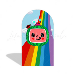 Cocomelon Theme Happy Birthday Party Chiara Bogenhintergrund Abdeckung Kinderlieder TV Deko