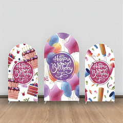 Bunt Luftballons Schleife Kuchen Bogen Hintergrund Bausatz