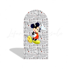 Comic Mickey Cartoon Kunst Happy Birthday Bogenwand Abdeckung Retro Maus Party Deko
