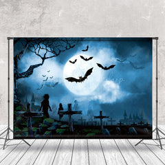 Kreuzen Geist Mond Schläger Nebelig Halloween Hintergrund