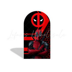Deadpool Thema Geburtstagsparty Bogenwand Abdeckung Superhelden Fotohintergrund Stoffbezug
