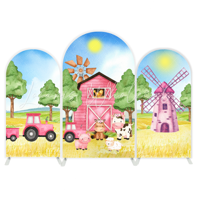 Farm Arch Birthday Party Arch Backdrop Wall Cloth Cover Bogenhintergrund Abdeckung Traktor Deko
