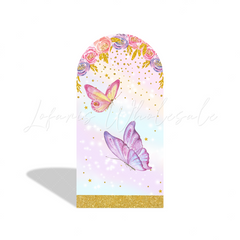 Flora Butterfly Happy Birthday Party Bogenwand Abdeckung Blumen Schmetterling Garten Deko