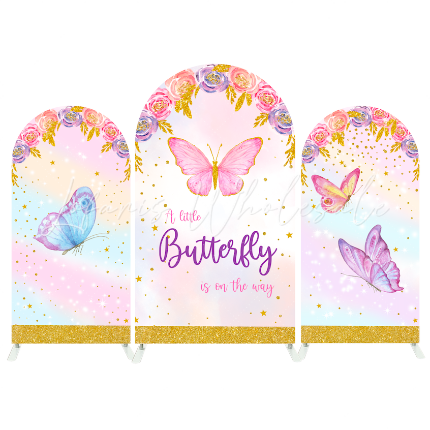 Flora Butterfly Happy Birthday Party Bogenwand Abdeckung Blumen Schmetterling Garten Deko