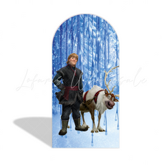 Frozen Elsa & Olaf Thema Happy Birthday Bogenhintergrund Abdeckung Winter Wunderland Deko