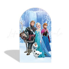 Frozen Elsa & Olaf Thema Happy Birthday Bogenhintergrund Abdeckung Winter Wunderland Deko