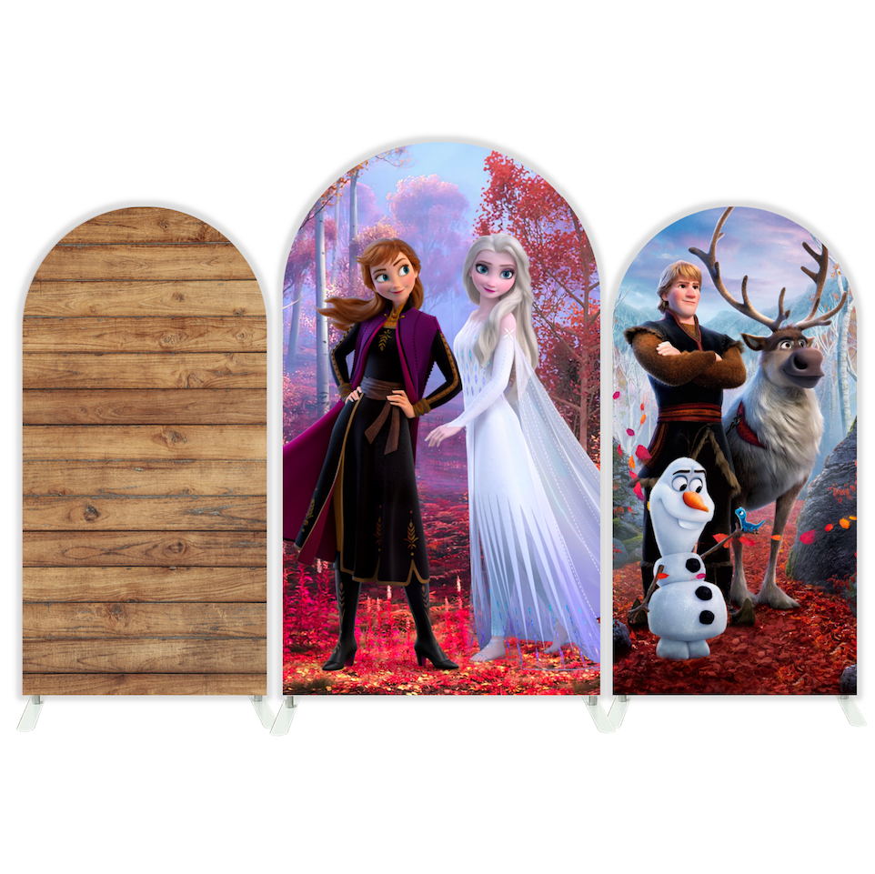 Frozen Anna Elsa Princess Birthday Party Chiara Bogenhintergrund Abdeckung Winter Eiskönigin Deko
