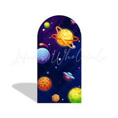 Galaxy Cartoon Birthday Baby Shower Party Bogenwand Abdeckung Astronaut Weltall Kinder Deko