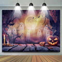 Geist Kerze Kürbis Glücklich Halloween Nacht Hintergrund