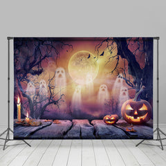 Geist Kerze Kürbis Glücklich Halloween Nacht Hintergrund