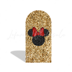 Glitter Minnie Maus Glitzer Rosa Happy Birthday Bogenhintergrund Abdeckung Gold Party Deko