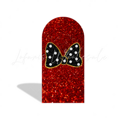 Glitter Minnie Maus Glitzer Rosa Happy Birthday Bogenhintergrund Abdeckung Gold Party Deko