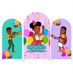 Gracie's Corner Birthday Party Bogenwand Abdeckung Musik Tanz Kinder Youtube Serie Party Deko