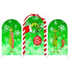 Grinch Cartoon Happy Birthday Party Bogenwand Abdeckung Weihnachten Grün Monster Party Deko