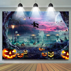Halloween Kürbisse Und Buh Beängstigend Nacht Thema Hintergrund