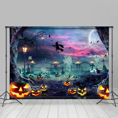 Halloween Kürbisse Und Buh Beängstigend Nacht Thema Hintergrund