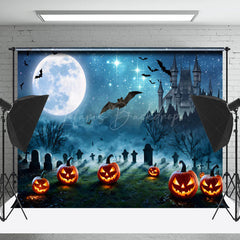 Horror Nacht Schläger Schloss Kürbis Halloween Hintergrund