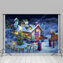 Lofaris Schneebedeckt Wunderland Weihnachtsmann Werkstatt Weihnachten Hintergrund