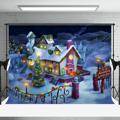 Lofaris Schneebedeckt Wunderland Weihnachtsmann Werkstatt Weihnachten Hintergrund