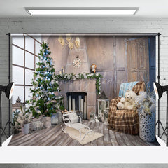 Lofaris Aus Holz Zimmer Fenster Weihnachten Bäume Weihnachten Hintergrund