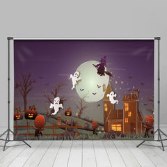 Schön Geister Mit Kürbis Nacht Glücklich Halloween Hintergrund