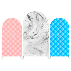 Marble Upholstery Quilted Happy Birthday Party Bogenhintergrund Abdeckung Marmor Polster Deko