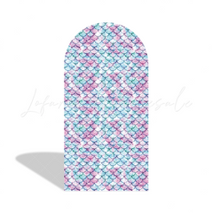 Mermaid Happy Birthday Party Background Bogenhintergrund Abdeckung Meerjungfrau Flosse Deko