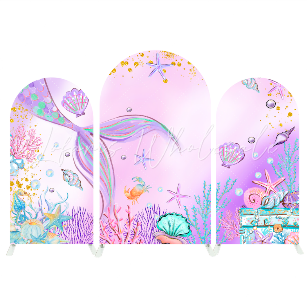 Mermaid Theme Birthday Baby Shower Party Background Bogenwand Abdeckung Unterwasser Welt Deko