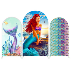 The Little Mermaid Meerjungfrau Arielle Happy Birthday Bogenhintergrund Abdeckung Ozean