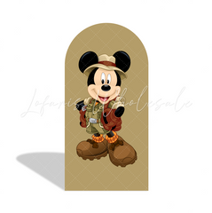 Mickey Minnie Safari Happy Birthday Party Bogenhintergrund Abdeckung Dschungel Tiere Zoo Deko