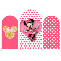 Minnie Mouse Birthday Party Bogenhintergrund Abdeckung Rosa Schleife Mädchen Geburtstag Deko