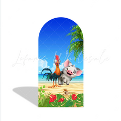 Moana Baby Theme Happy Birthday Party Bogenhintergrund Abdeckung Ozean Insel Fotohintergrund