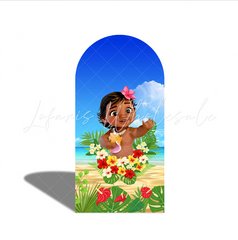 Moana Baby Theme Happy Birthday Party Bogenhintergrund Abdeckung Ozean Insel Fotohintergrund