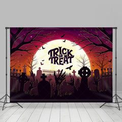 Mond Nacht Trick Oder Behandeln Friedhof Halloween Hintergrund