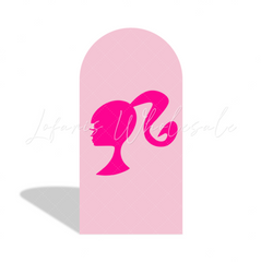 Pink Barbie Birthday Party Arch Backdrop Wall Cloth Cover Rosa Mode Puppe Fotohintergrund Deko