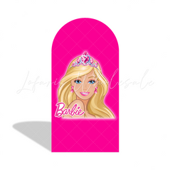 Pink Barbie Head Happy Birthday Party Bogenwand Abdeckung Profil Kopf Logo Mädchen Party Deko