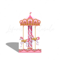 Pink Carousel Baby Shower Birthday Party Bogenwand Abdeckung Karussell Pferd Jahrmarkt Deko