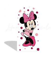 Pink Minnie Baby Shower Birthday Party Bogenwand Abdeckung Rosa Punkte Maus Mädchen Deko