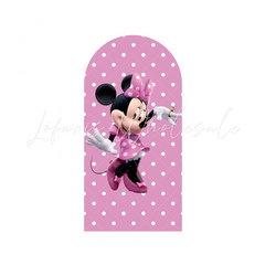 Pink Minnie Mickey Birthday Party Chiara Bogenhintergrund Abdeckung Maus Paar Rosa Deko
