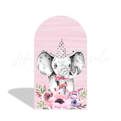 Pink Safari Animal Rosa Dschungel Tiere Happy Birthday Bogenhintergrund Abdeckung Mädchen