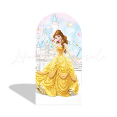 Princess Birthday Party Background Bogenwand Abdeckung Rosa Krone Gold Glitzer Mädchen Deko