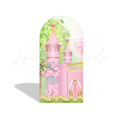 Princess Castle Happy Birthday Party Background Bogenhintergrund Abdeckung Burg Märchen Deko