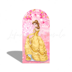 Princess Happy Birthday Party Bogenhintergrund Abdeckung Rosa Schloss Krone Märchen Deko